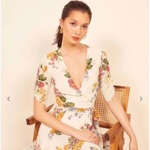 NWT Reformation Floral Wrap Mini Dress XS